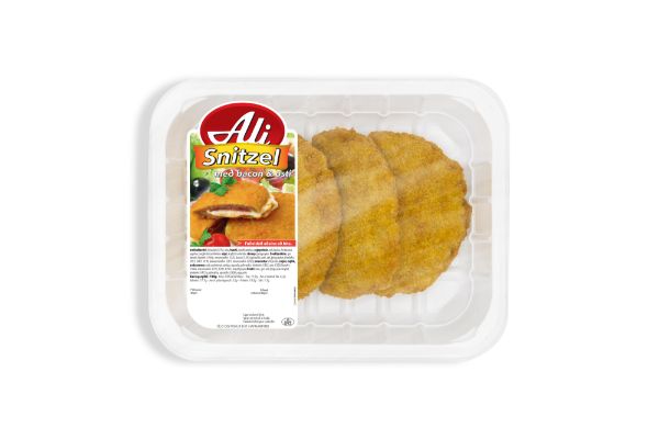 Mynd ALI SNITZEL MEÐ OSTI OG BACON 330 gr.