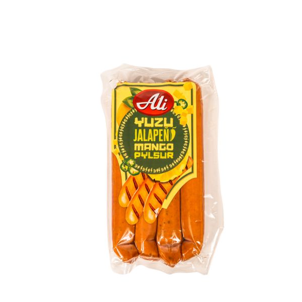 Mynd ALI YUZU JALAPENO CHEDDAR PYLSUR